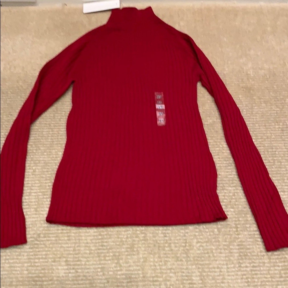 Hot red ribbed sweater! New with tags!